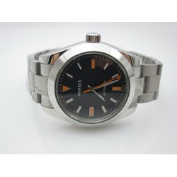 PARNIS MILGAUSS 39MM CASE PVD EXPLORER AUTO WATCH ORANGE HANDS