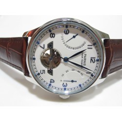 Parnis Automatic Power Reserve Toubillon White Dial Watch