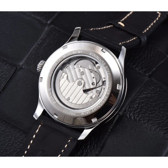 Parnis 41.5mm White Dial Automatic Movement Men's Casual Mechanical Watch 24 Hours Handset