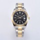 Parnis 39.5mm Black Dial 2 Tone Gold Miyota 8215 Movement Automatic Mechanical Men's Watches