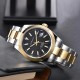 Parnis 39.5mm Black Dial 2 Tone Gold Miyota 8215 Movement Automatic Mechanical Men's Watches