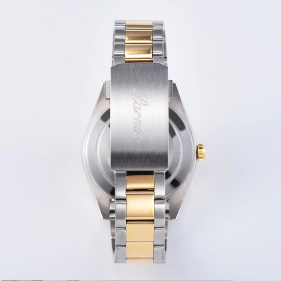 Parnis 39.5mm Silver Dial 2 Tone Gold Miyota 8215 Movement Automatic Mechanical Men's Watches