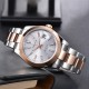 Parnis 39.5mm Silver Dial 2 Tone Rose Gold Miyota 8215 Movement Automatic Mechanical Men's Watches