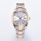 Parnis 39.5mm Silver Dial 2 Tone Rose Gold Automatic Mechanical Mens Watch Silver Stainless Steel Bracelet