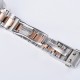 Parnis 39.5mm Silver Dial 2 Tone Rose Gold Automatic Mechanical Mens Watch Silver Stainless Steel Bracelet